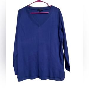 Lane Bryant Sweater Navy Royal Blue 3/4 Sleeve Size 14/16